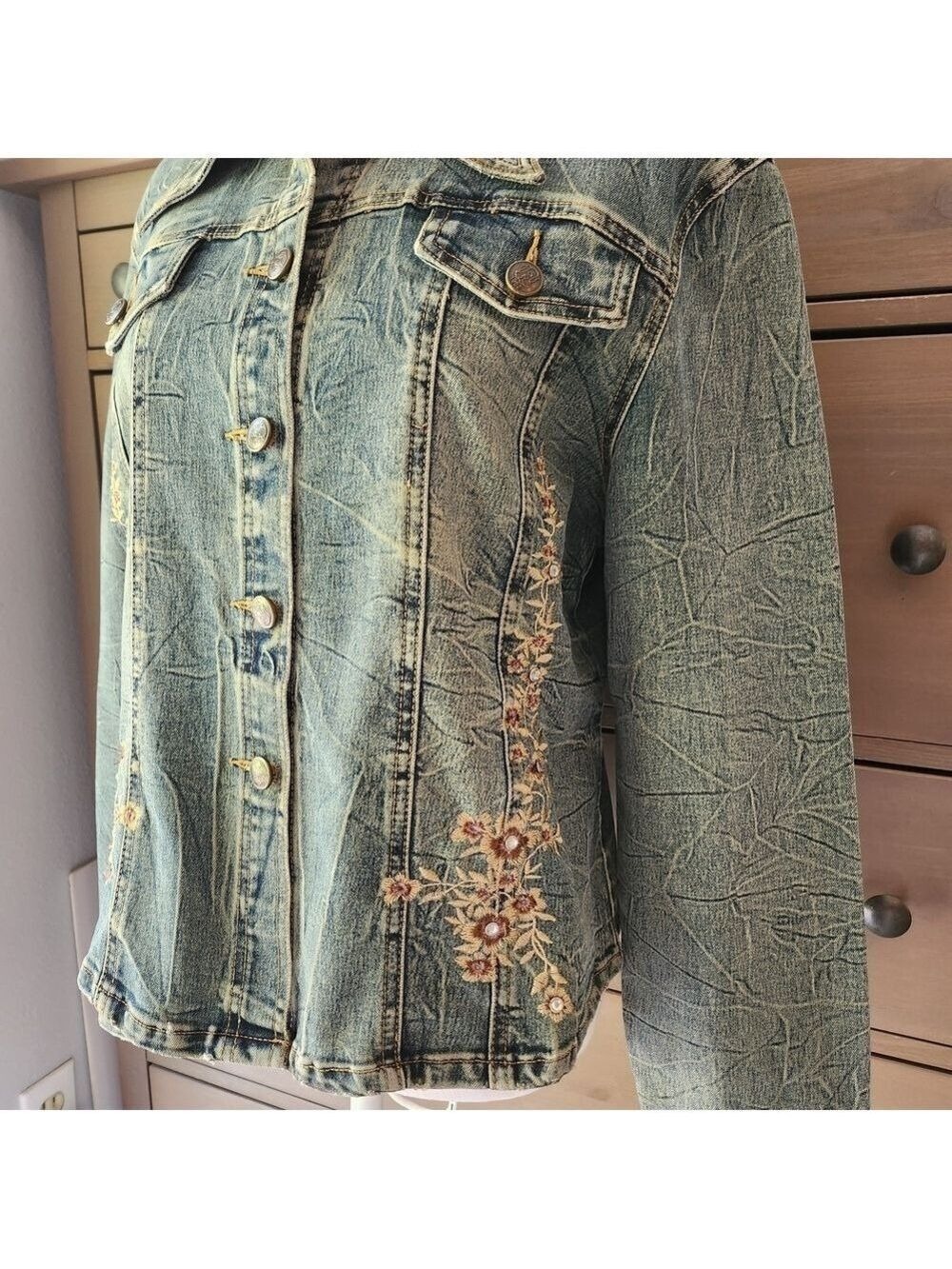 Vintage MCRD Michael R. Dan 1962 Embroiderd Denim Jacket Size Xl